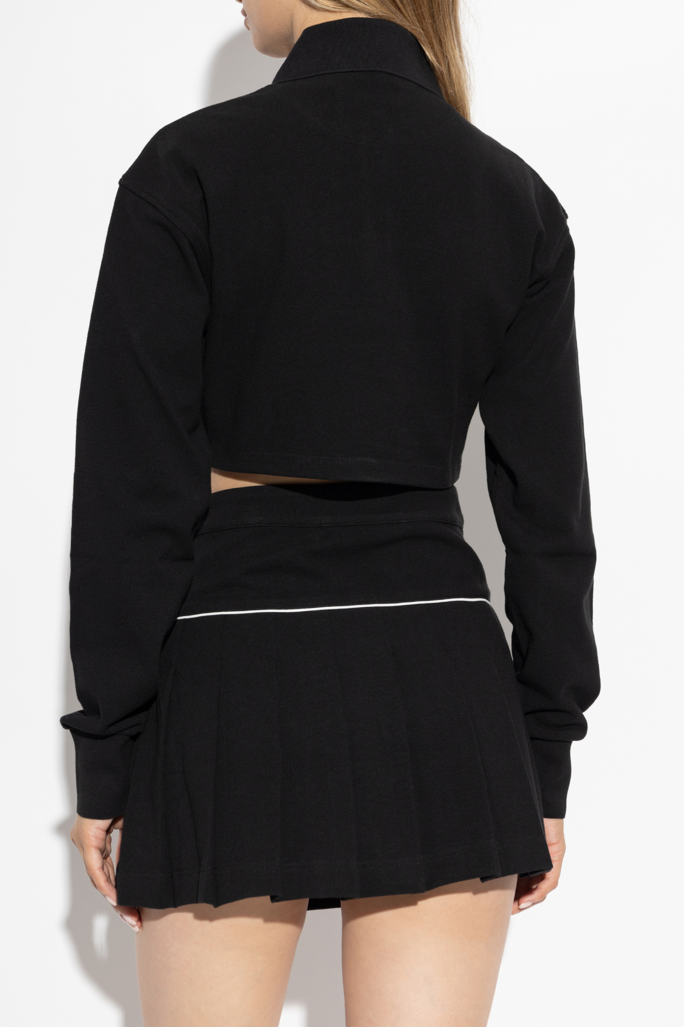 Palm Angels Monogram Polo Top In Black