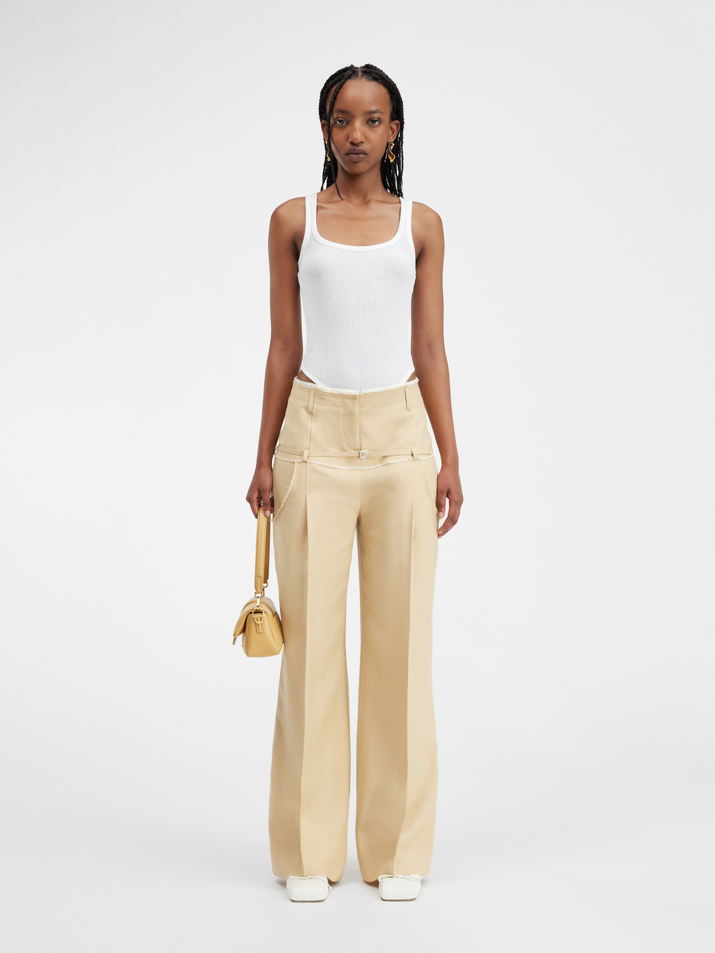 Jacquemus Le Pantalon Criollo Tailored Trousers In Nude