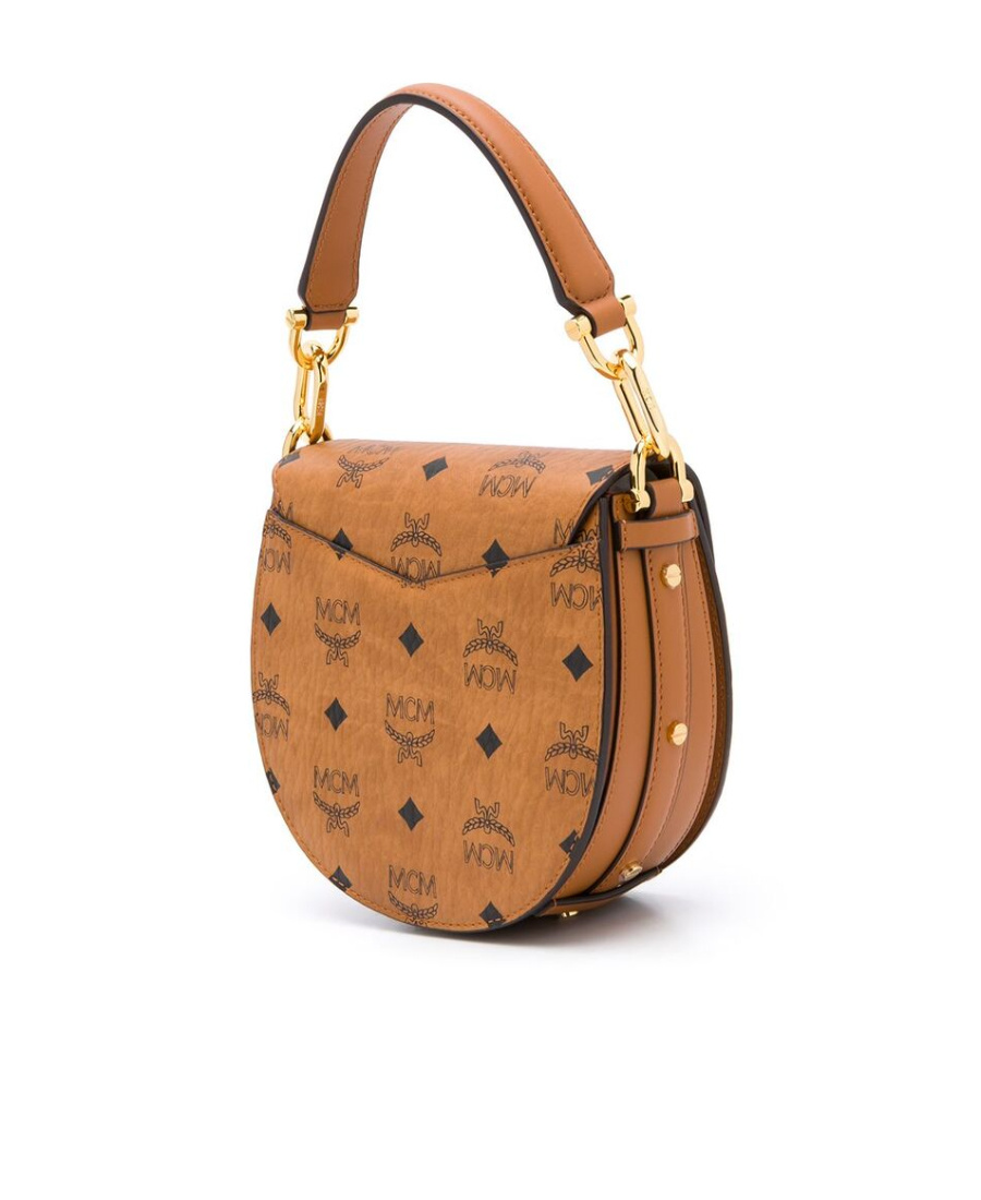 Mcm Logo-print Patricia Bag In Brown