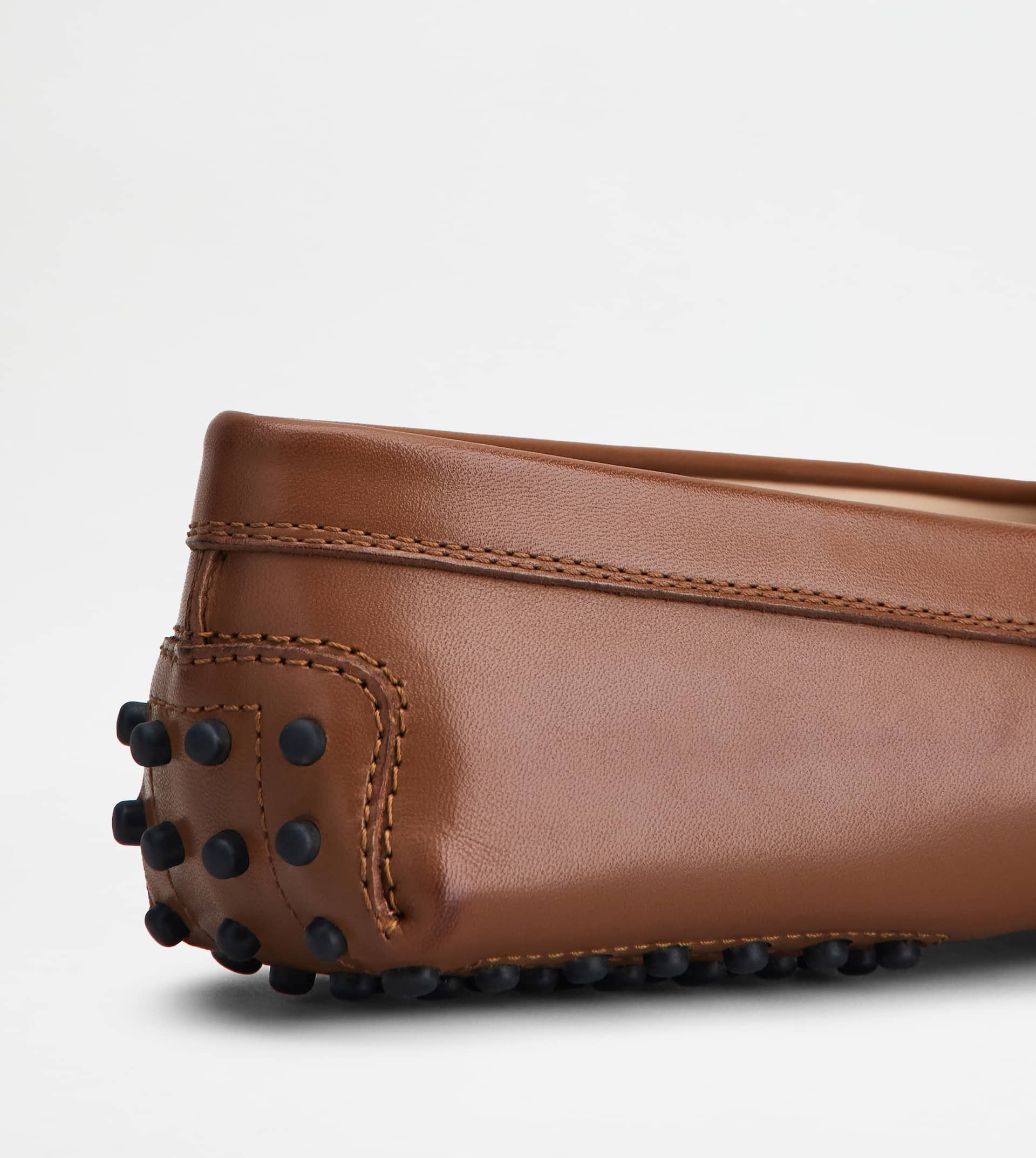 Tod's Penny Strap Loafers Stitch Detailing Rubber Sole In Brown