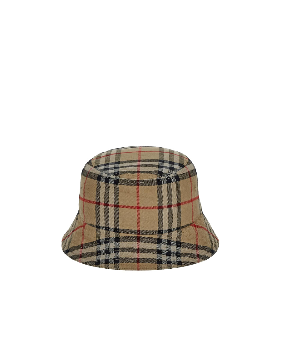 Burberry Vintage Check Cotton Bucket Hat In Brown