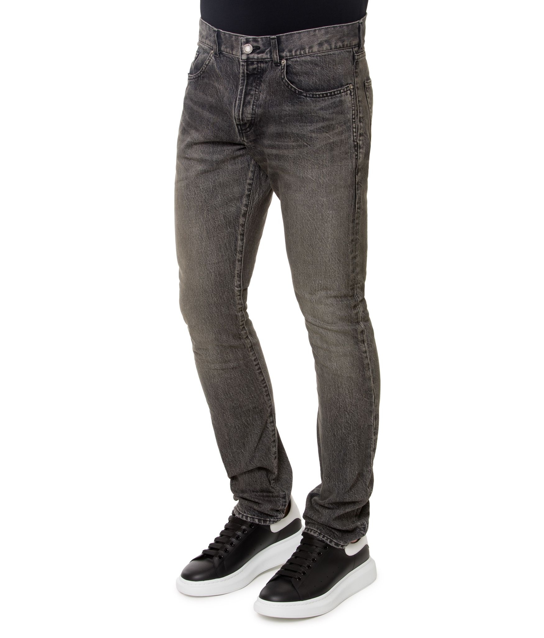 Saint Laurent Straight Jeans In Gray