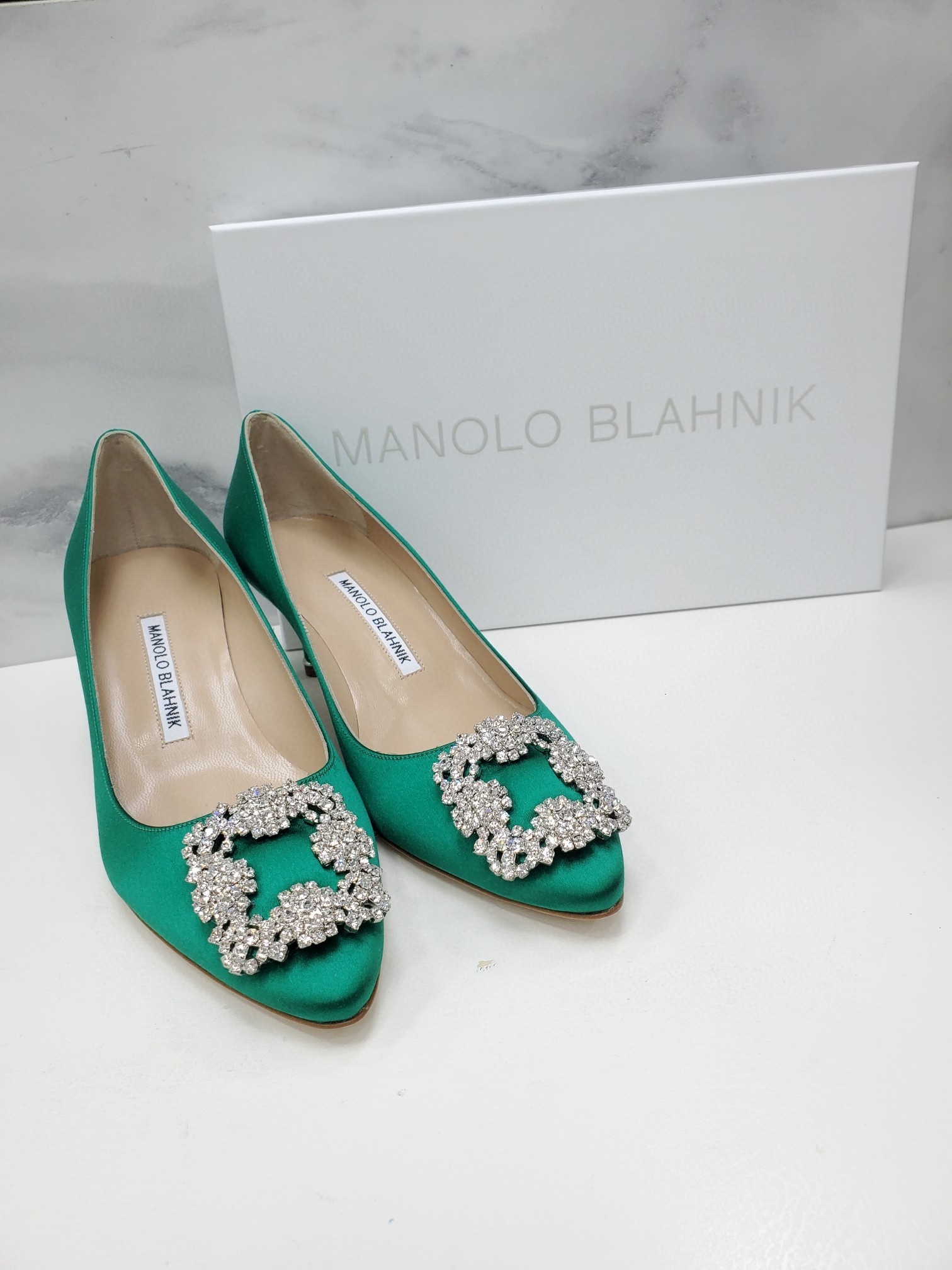 Manolo Blahnik Cusp High-heeled Shoes In Green