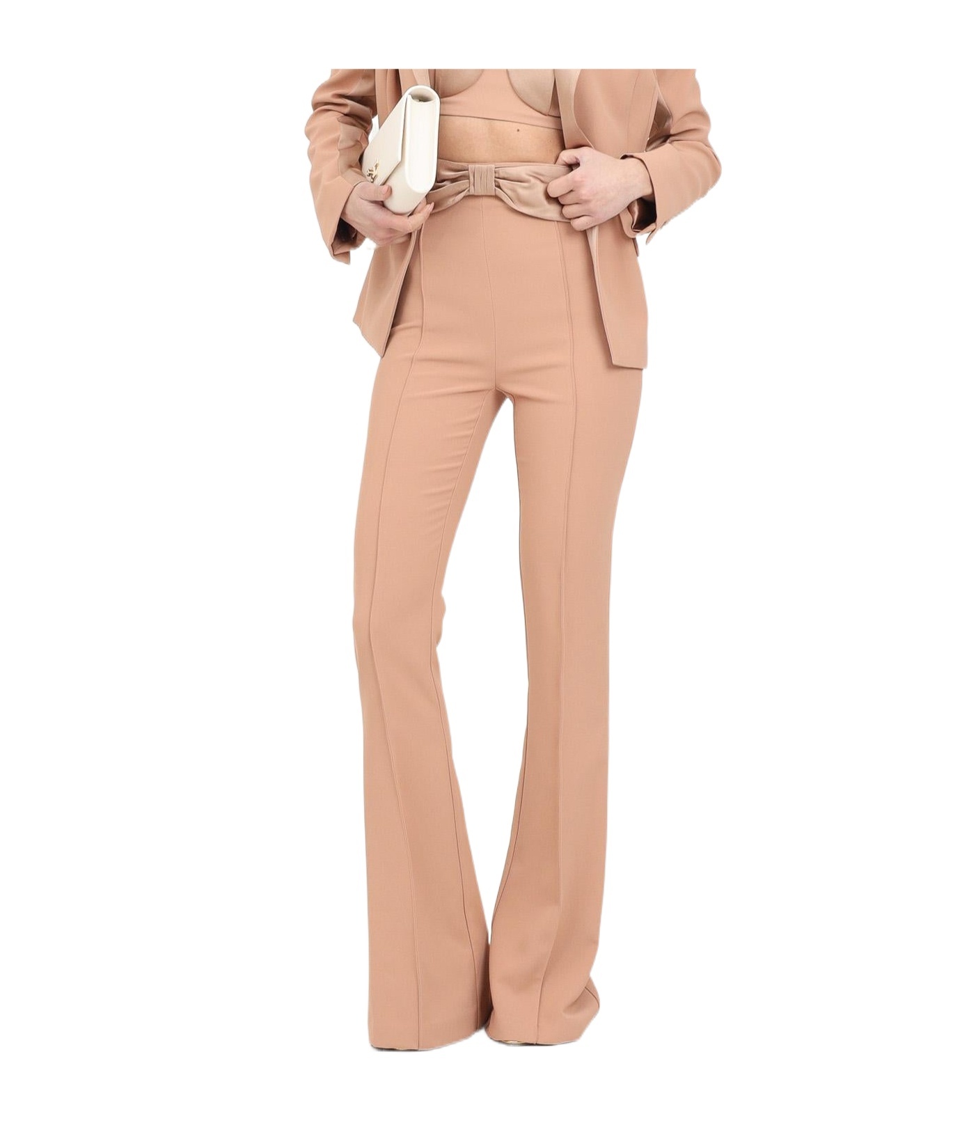 ELISABETTA FRANCHI BOW-DETAILING TROUSERS