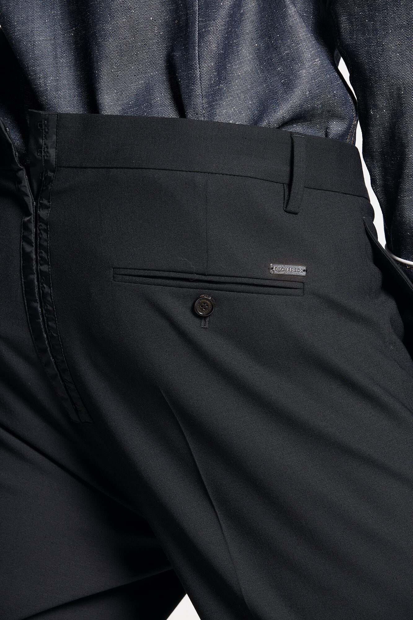 Shop Dsquared2 Corset Skinny Techno Pants In Black