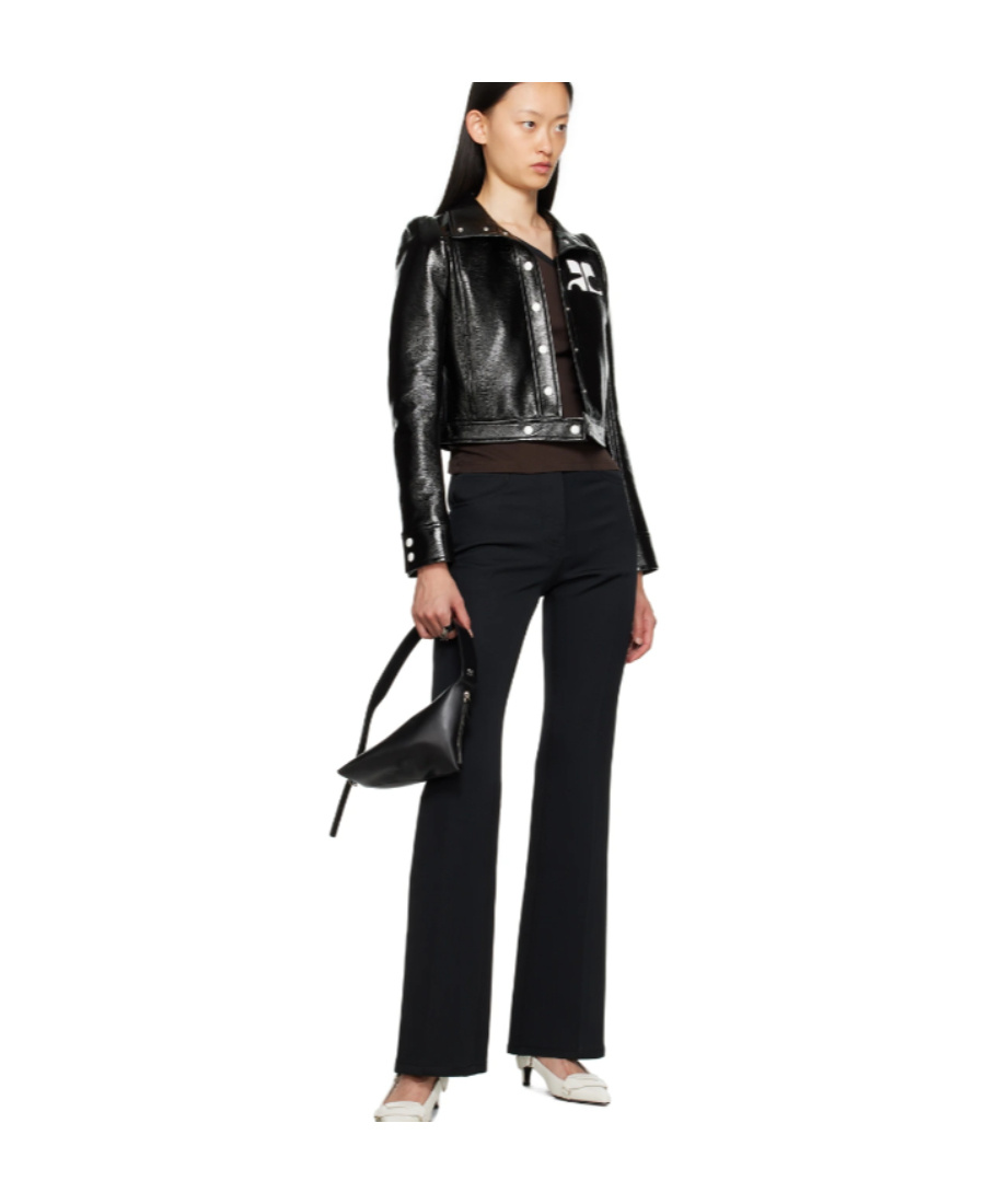 Shop Courrèges Button Casual Jacket In Black
