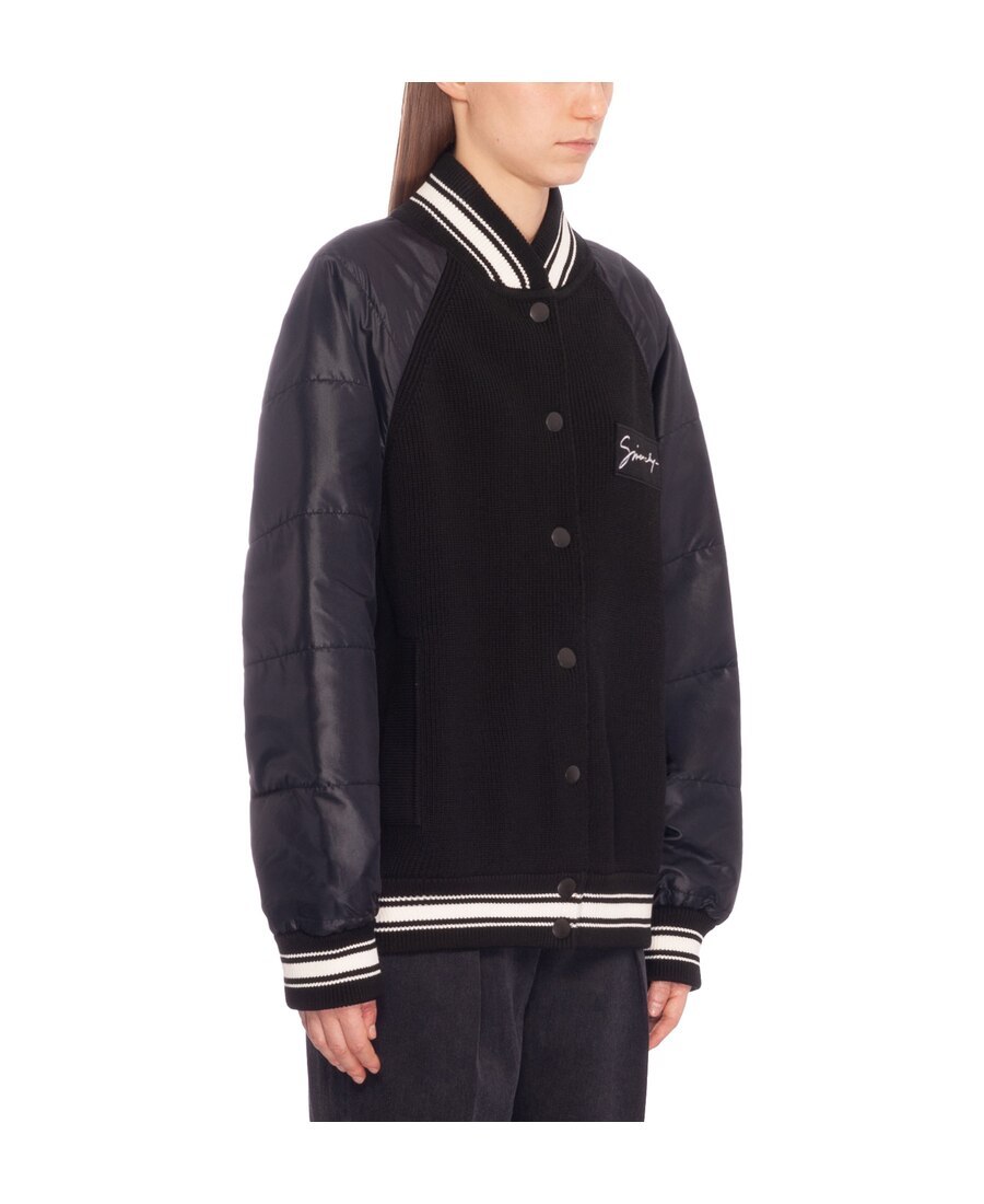 Givenchy Ribbed Panel Bomber Jacket In Black