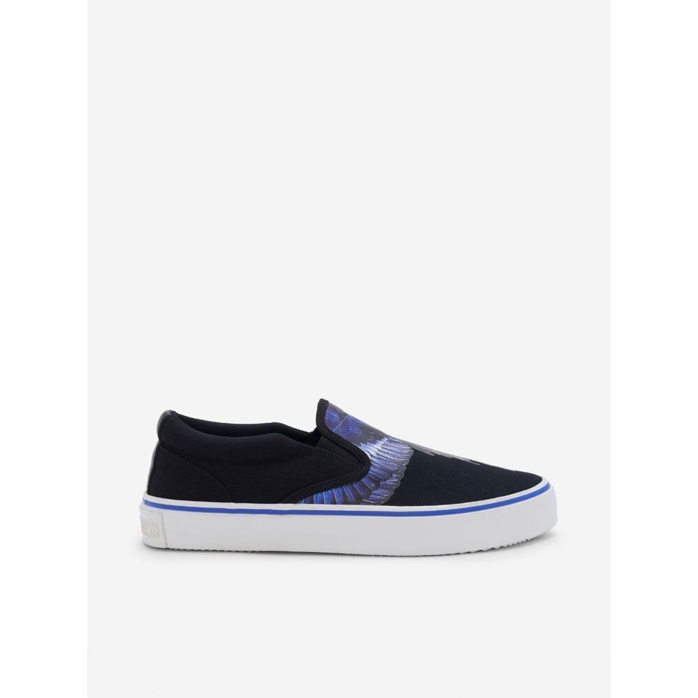 Marcelo Burlon County Of Milan Black Fabric Slip-on Loafer In Black