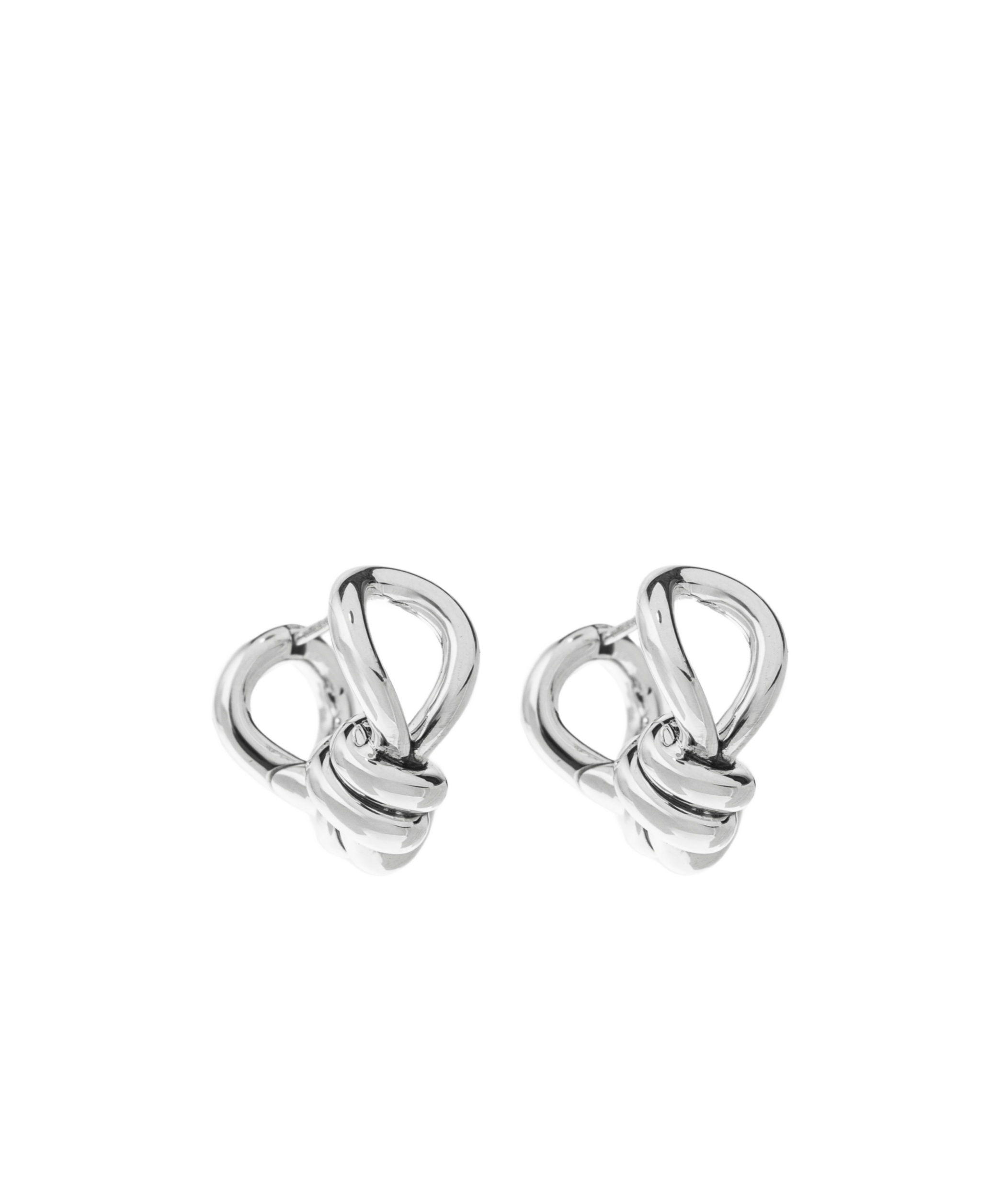 Bottega Veneta Twisted Ring Earrings In White