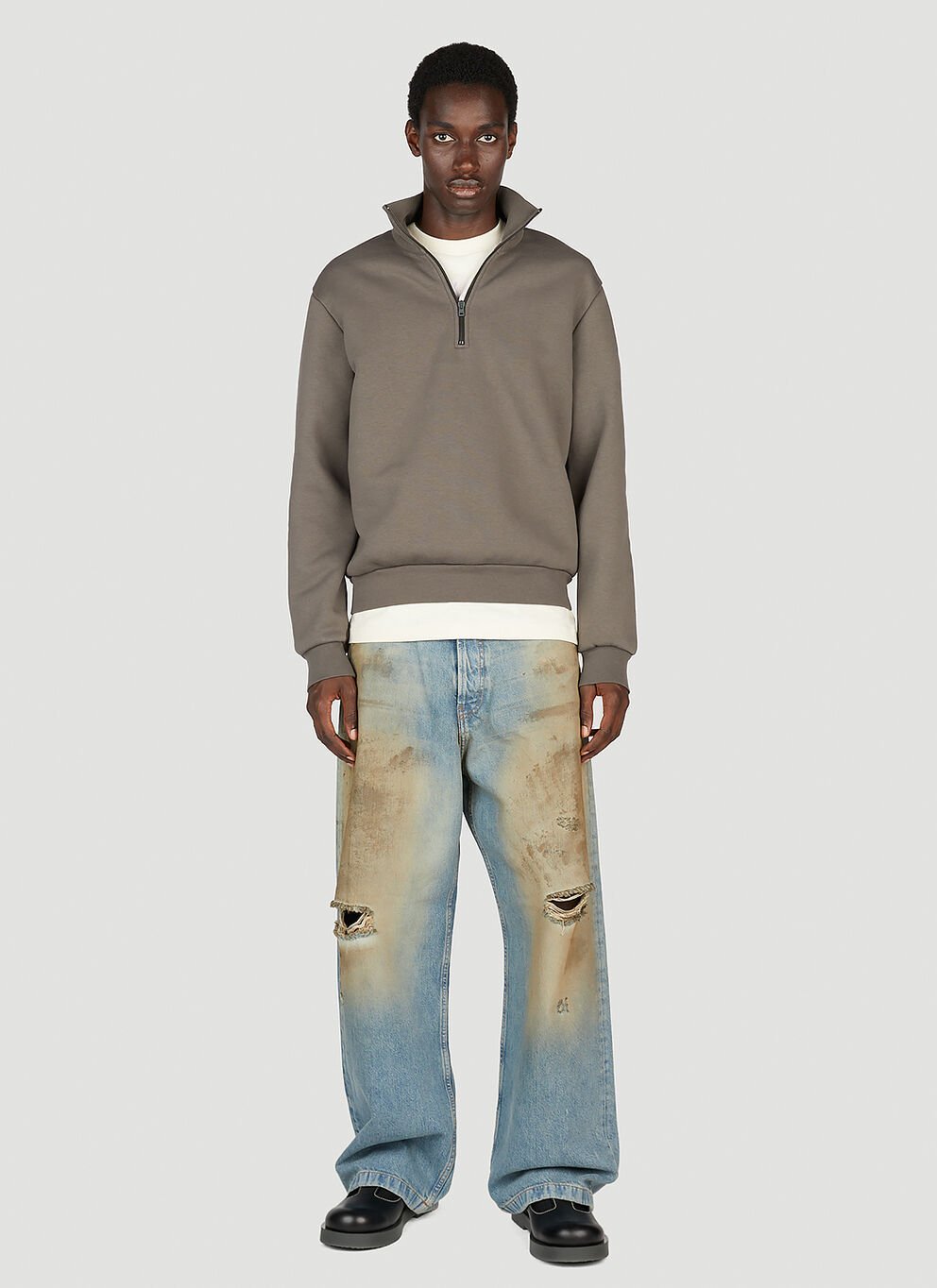 Acne Studios Zip Sweater In Gray