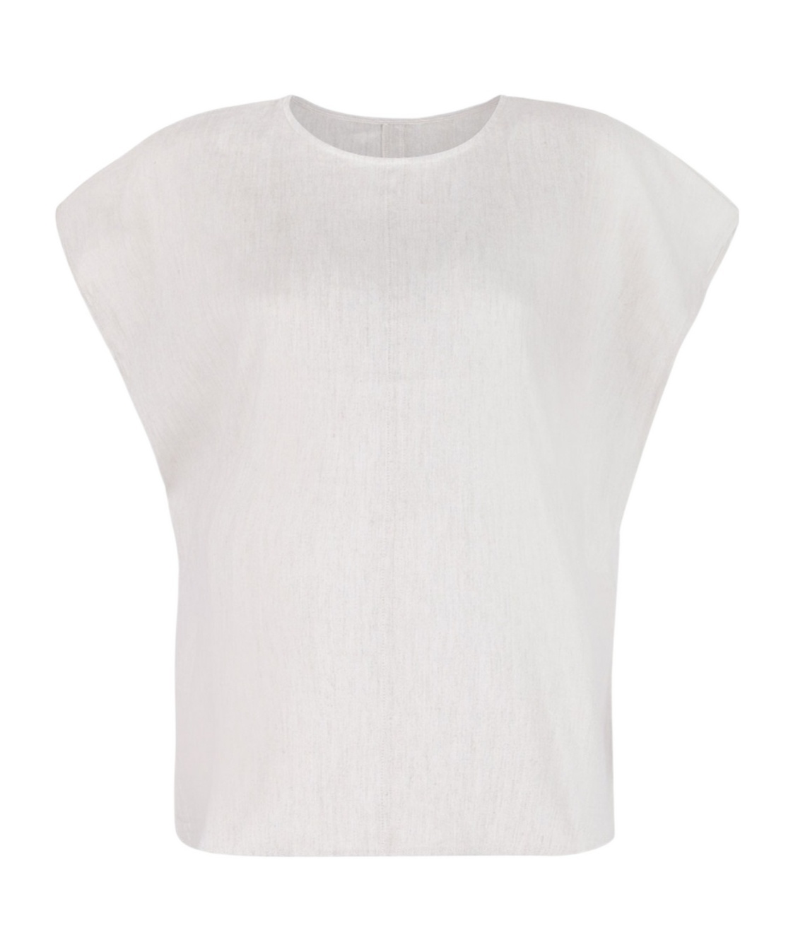 Calvin Klein Crew Neck Top In Off White