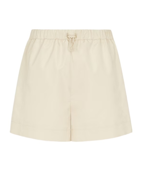 Fendi Beige Logo Print Shorts In White