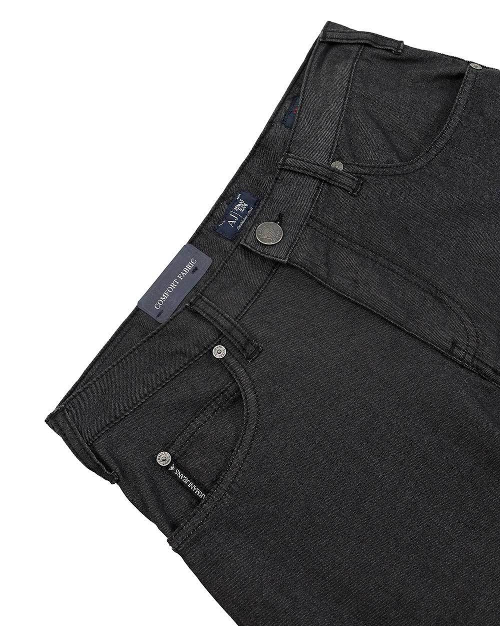 Armani Jeans Logo Jeans In Black