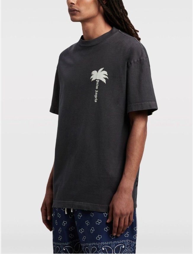 PALM ANGELS PALM ANGELS PALM TREE PRINTED CREWNECK T-SHIRT