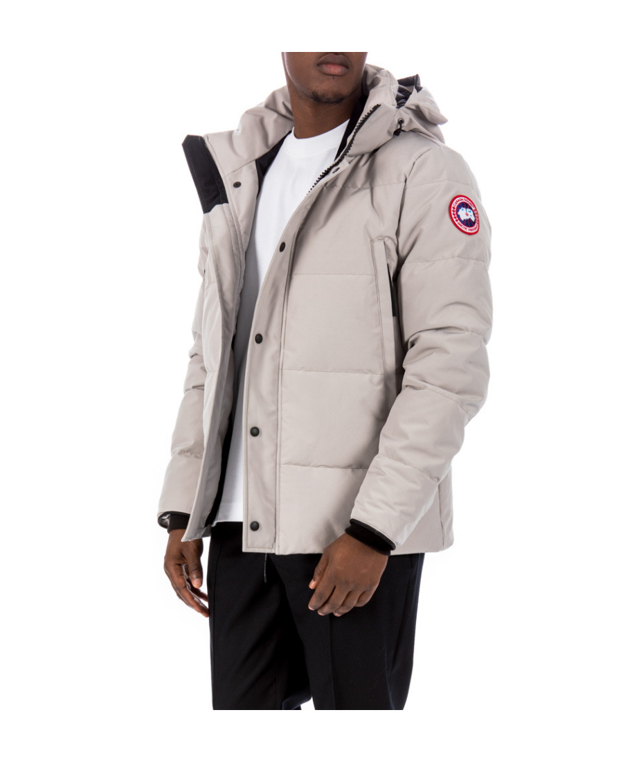 Canada Goose Logo-patch Padded Jacket In Gray