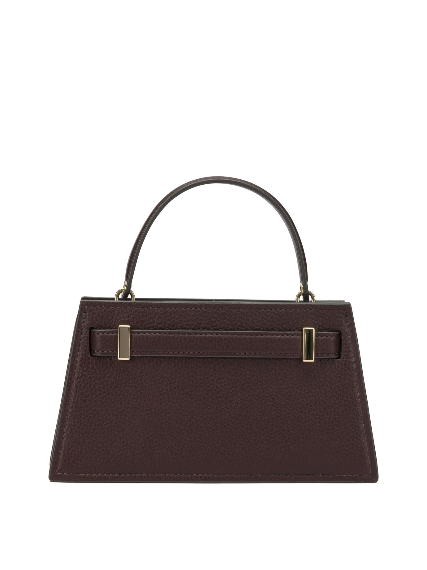 Tory Burch Mini Lee Radziwill Pebbled Top Handle Bag In Burgundy