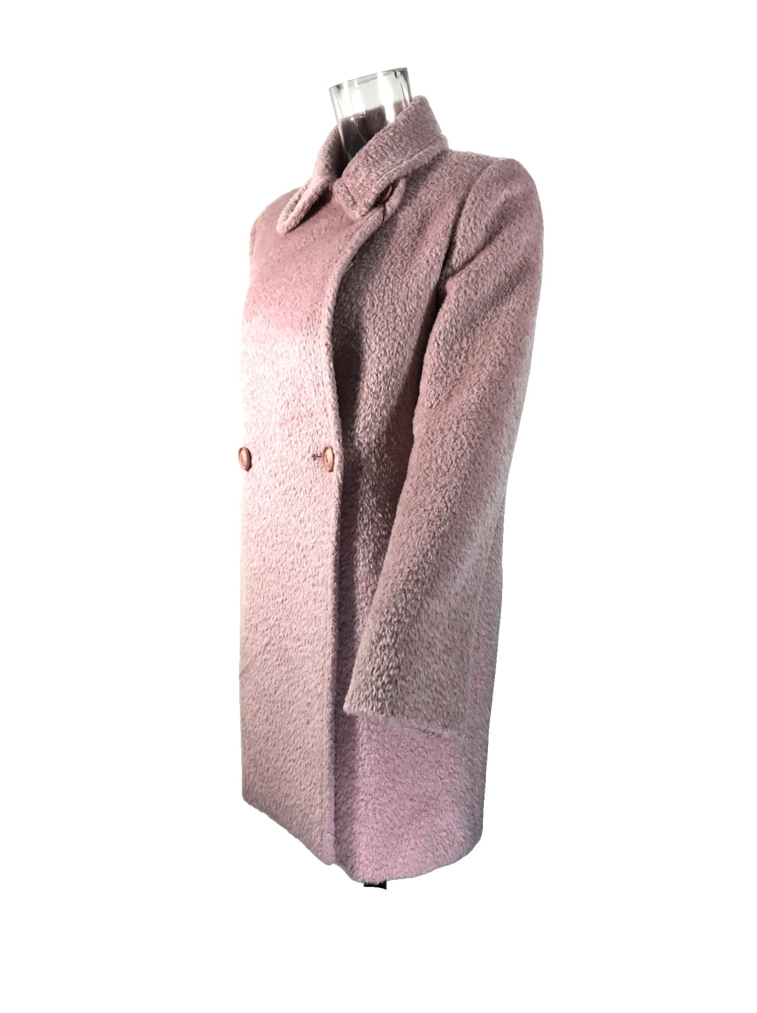 Max Mara Long-sleeved Coat In Nude
