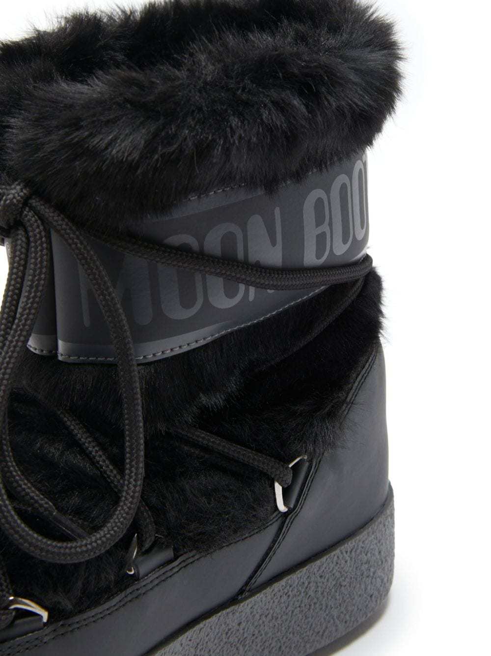 Moon Boot Ltrack Low Faux-fur Boots In Black