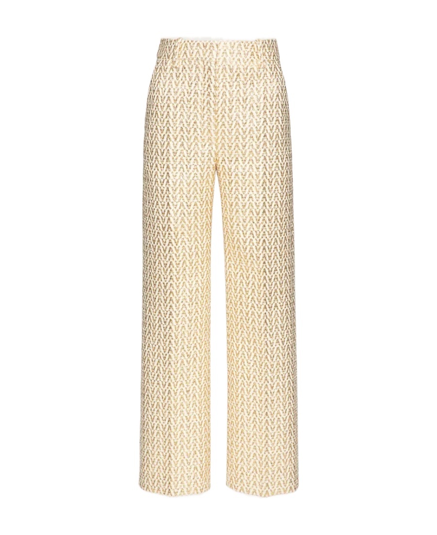 Valentino Optical  Bouclé Trousers In Multi