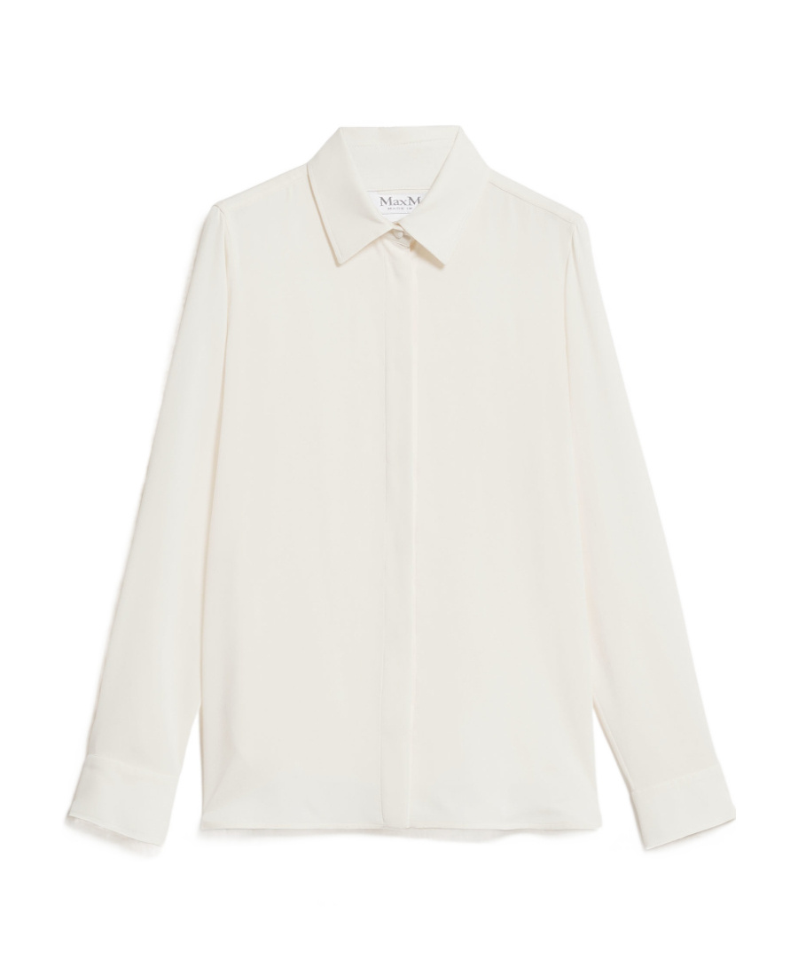 Max Mara Pointed Collar Long-sleeved Shirt In White
