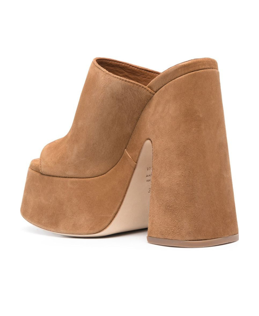 Shop Vic Matie Suede Platform 150mm Mules In Brown