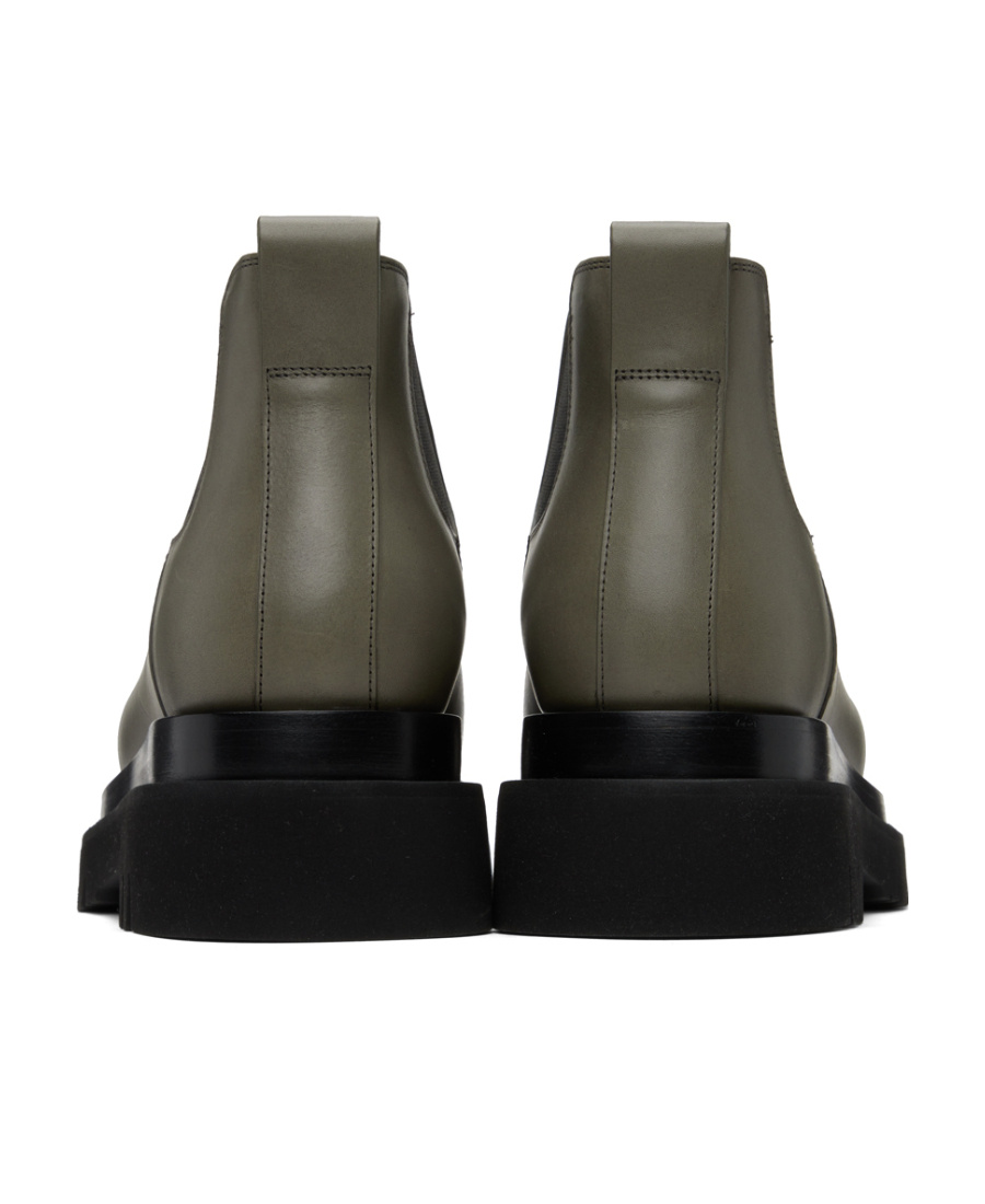 Bottega Veneta Grooved Chelsea Boots In Green