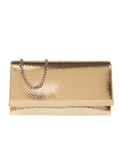 Dsquared2 Metallic Textured Wallet In Brown
