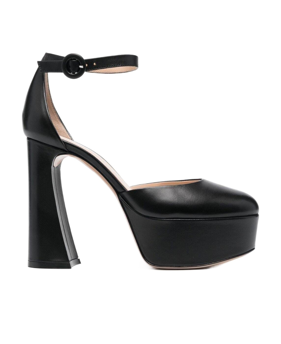 Gianvito Rossi Holly D'orsay Platform Pumps With Round Buckle In Black