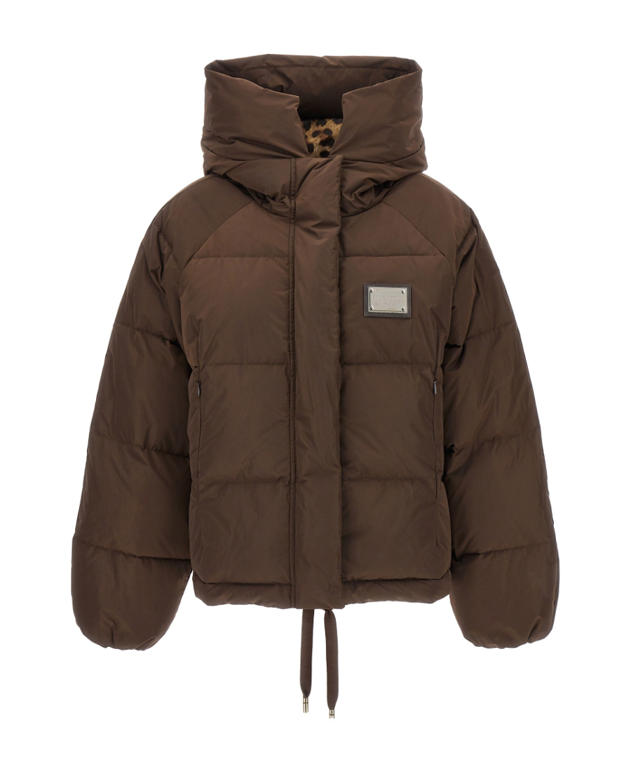 Dolce & Gabbana Logo-plaque Padded Jacket In Green