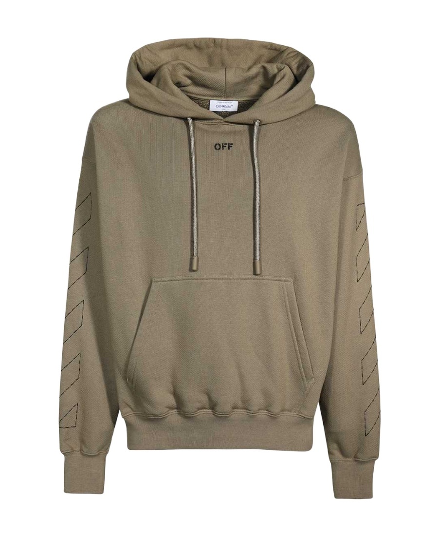 Off-white Off White Men Mud Cotton Sweatshirt In Brown
