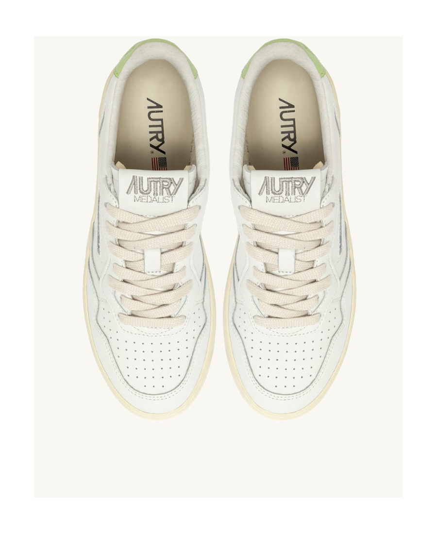 Shop Autry Medalist Leather Sneakers In White