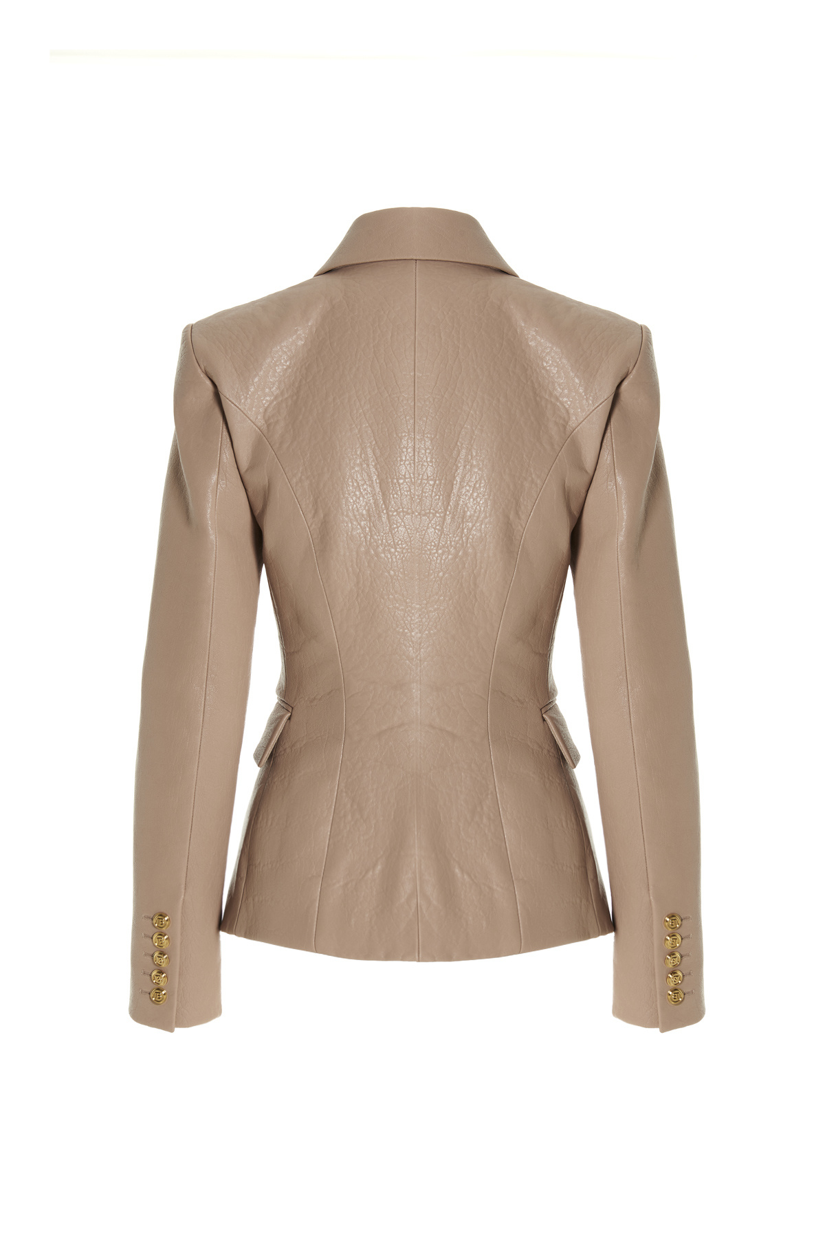 Balmain Bubble Leather Jacket In Nude