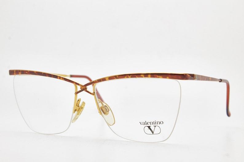 Valentino Half Frame Plain Mirror In Brown