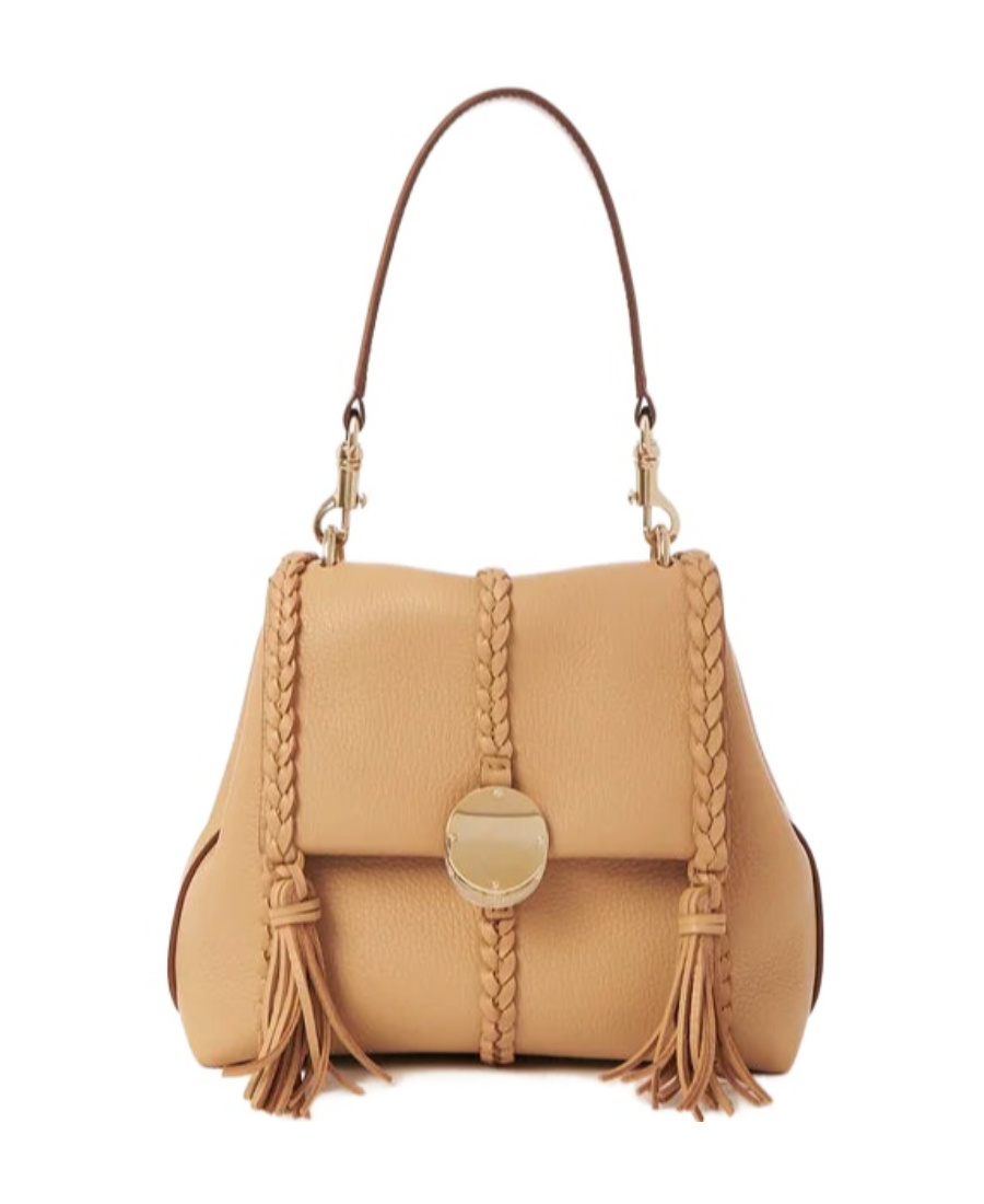 Chloé Penelope Leather Tote Bag In Nude