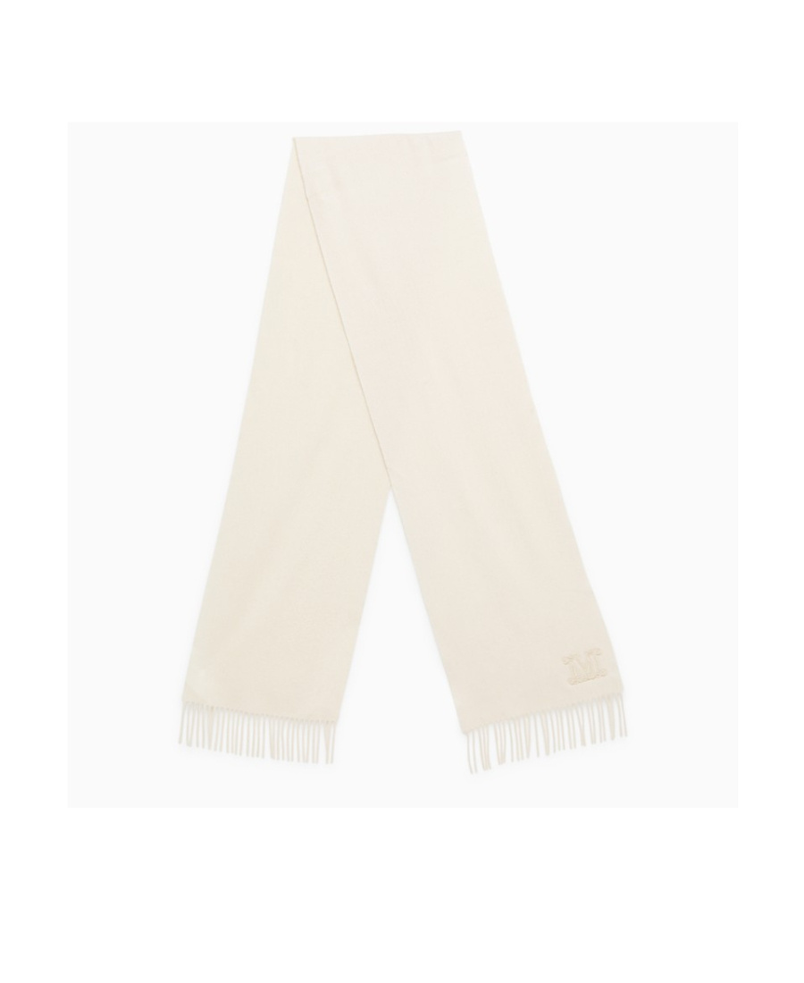 Max Mara Fringed Scarf In White