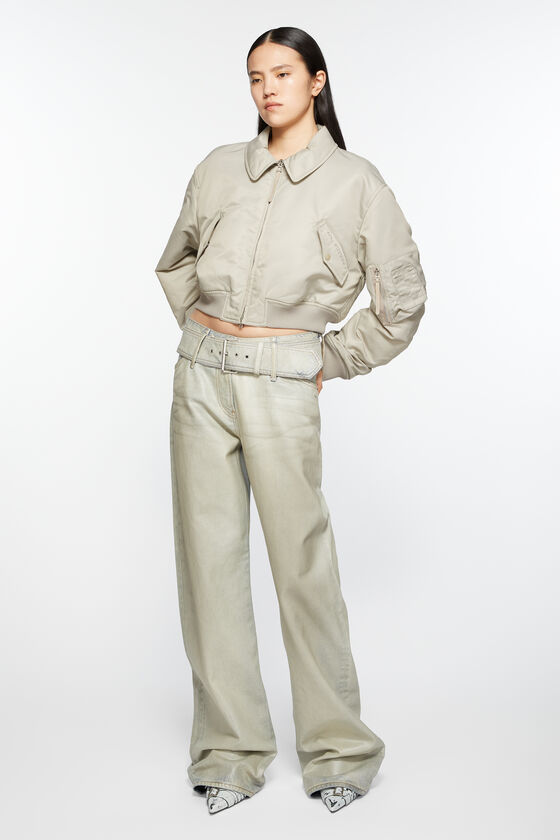 Acne Studios Cropped Padded Bomber Jacket In White
