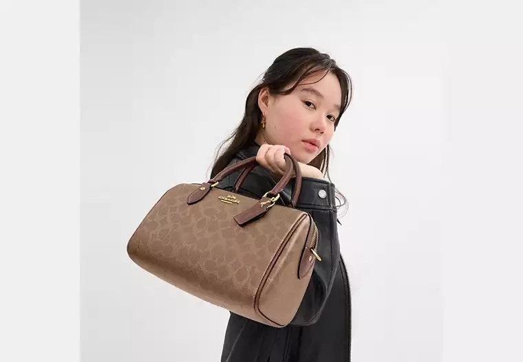Coach Logo Shoulder Bag In Brown