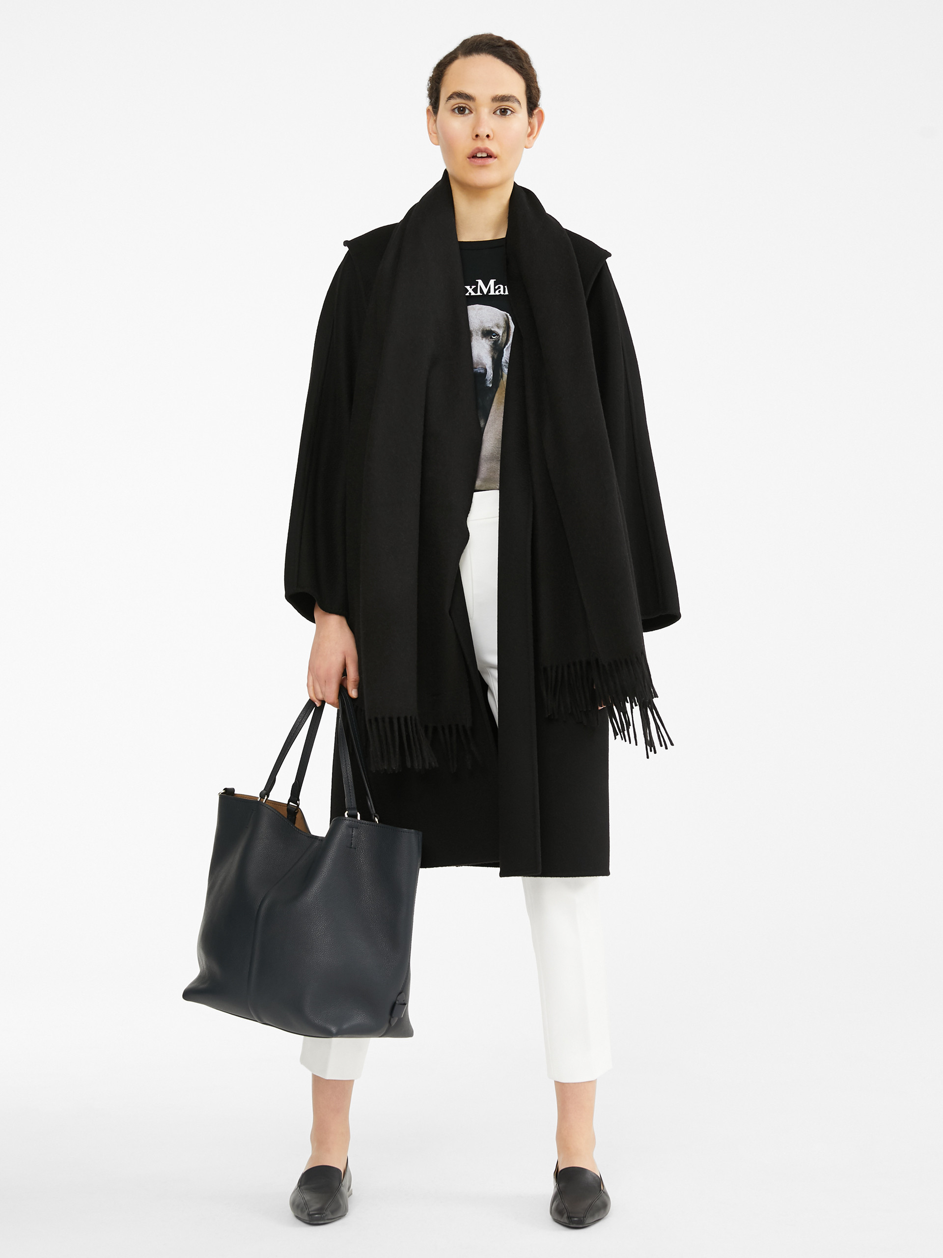 Max Mara Lilia Belted Long-sleeved Coat In Black