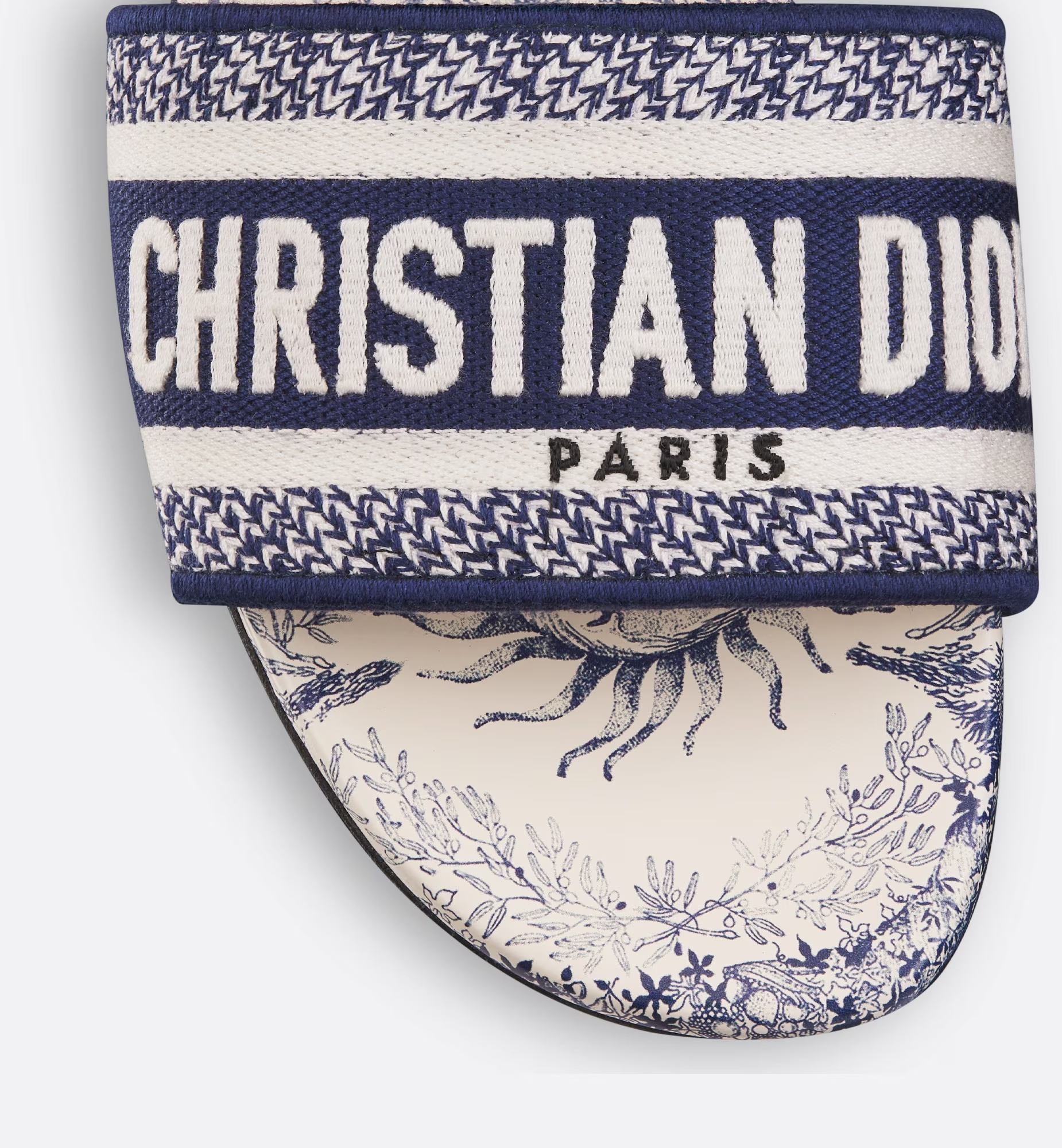 Dior Dway Flat Slippers In White