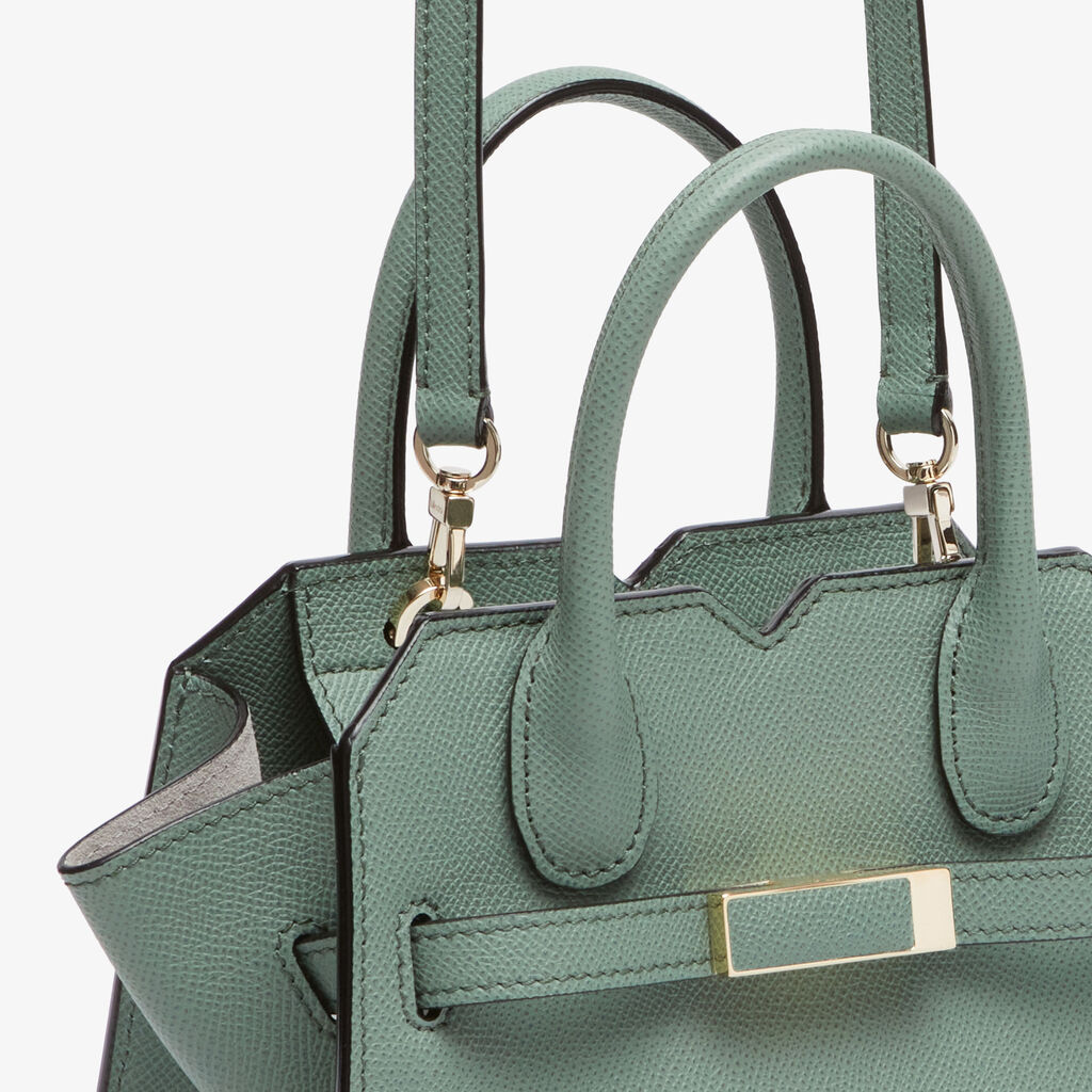 Valextra Double Handle Shoulder Bag In Gray