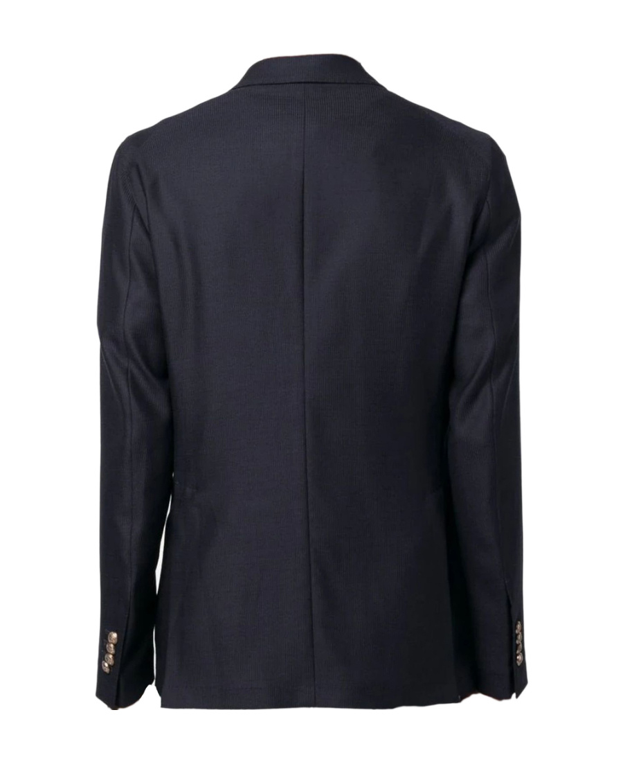 Tagliatore Double-breasted Wool Blazer In Black