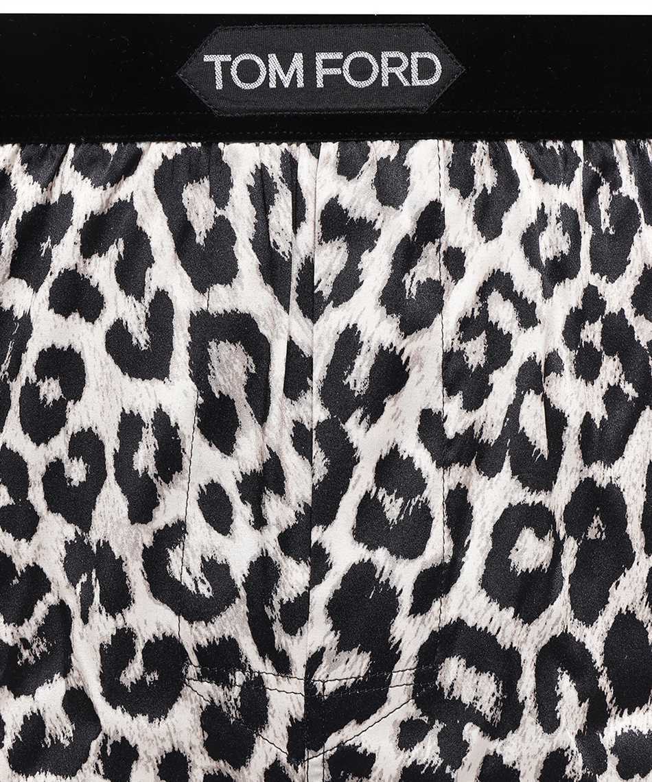 Tom Ford Leopard-print Silk Boxer In Black