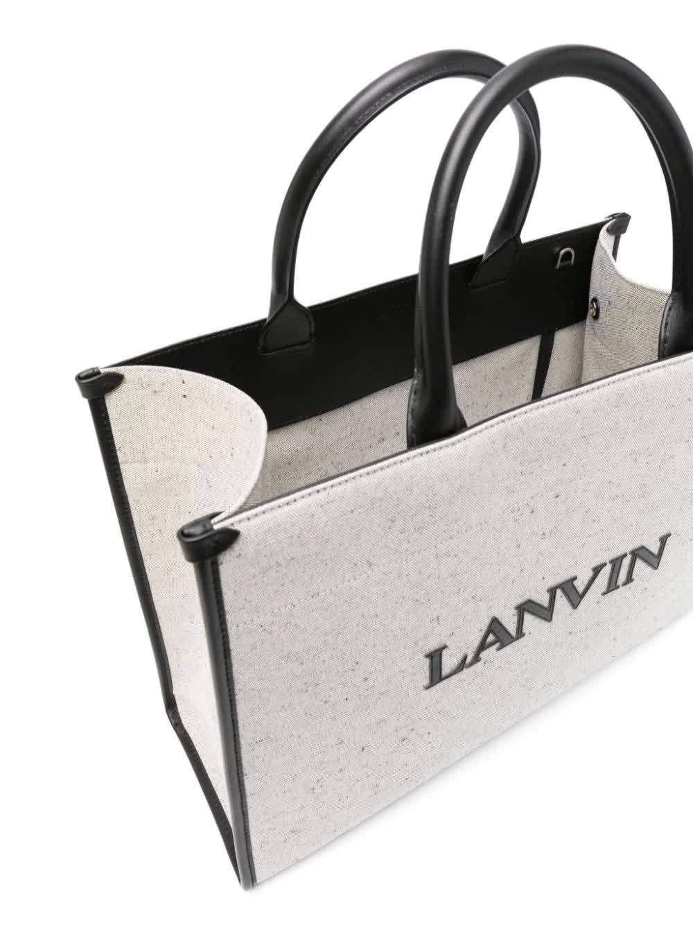 Shop Lanvin Medium Inout Tote Bag In White