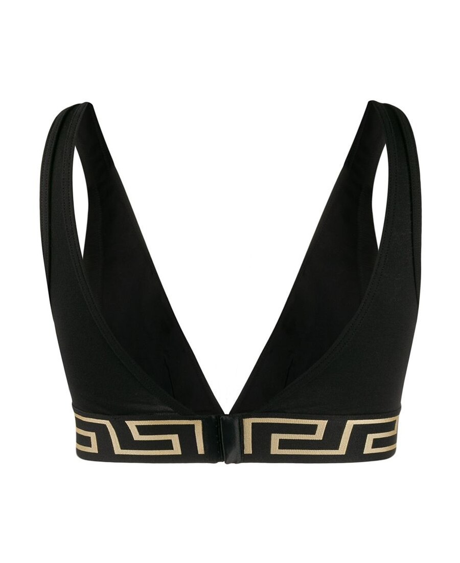 Versace Bra With Elastic Band Featuring The Greca Motif In Black