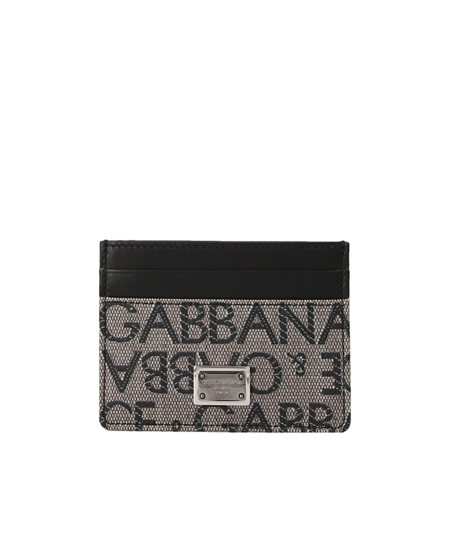 Dolce & Gabbana Logo Jacquard Card Holder In Black