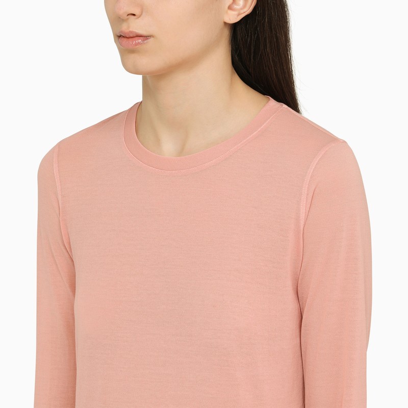 Roberto Collina Pink Cotton Blend Crew-neck Jumper In Pink