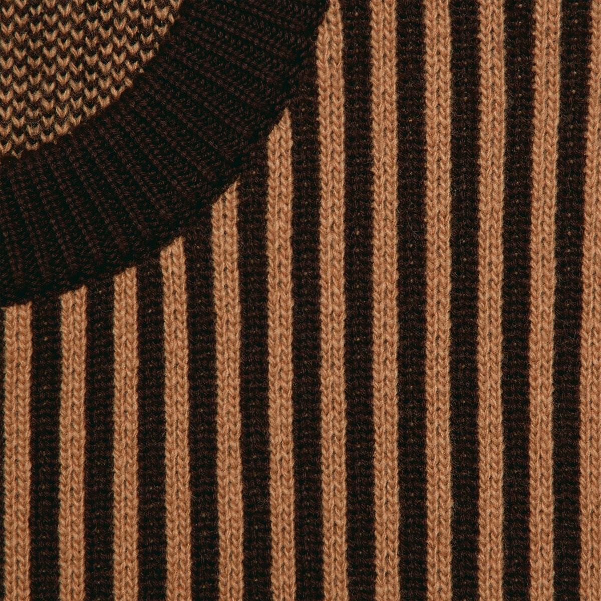 Gucci Web Motif Wool And Cotton Sweater In Brown