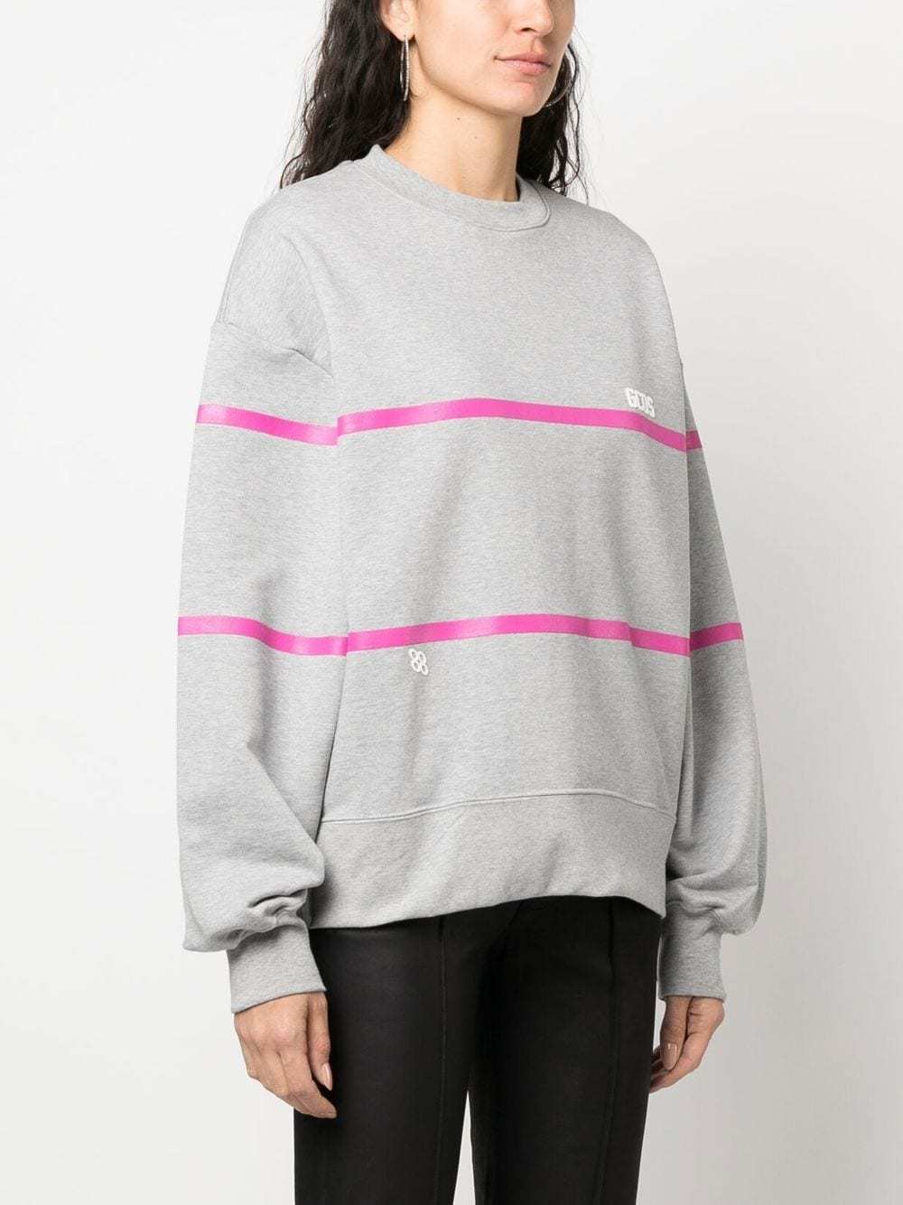 Gcds Stripe-detailed Sweatshirt In White