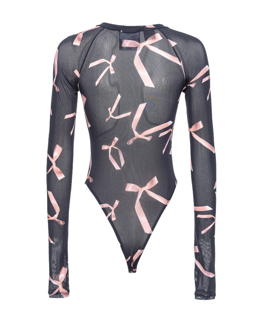 Pinko X Patrick Mcdowell Long-sleeved Bodysuit In Black