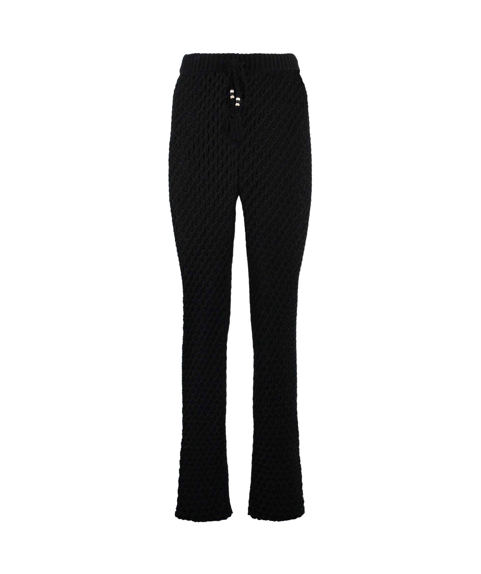 Alanui Knitted Trousers With Drawstring Waist In Black